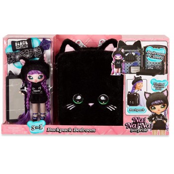 Ігровий набір Na Na Na Surprise 3-in-1 Backpack Bedroom Black Kitty Playset